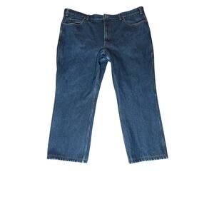 Duluth trading size 46X30 jeans blue lightly lined work wear zip-fly relaxed fit